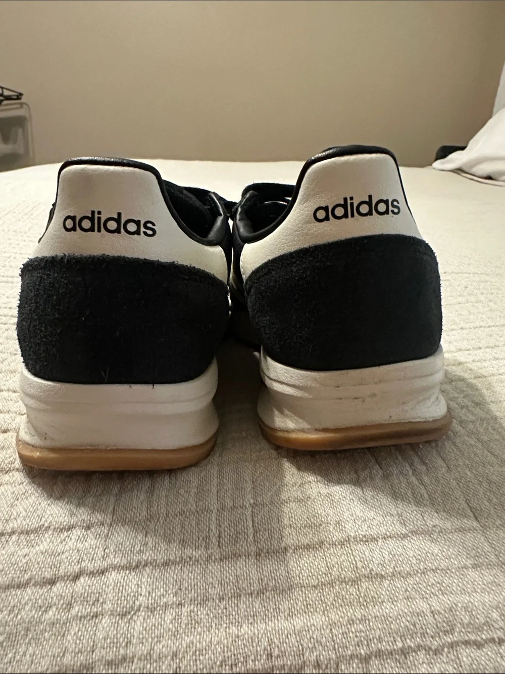 adidas Men’s Black Sneakers with White Three-Stripes